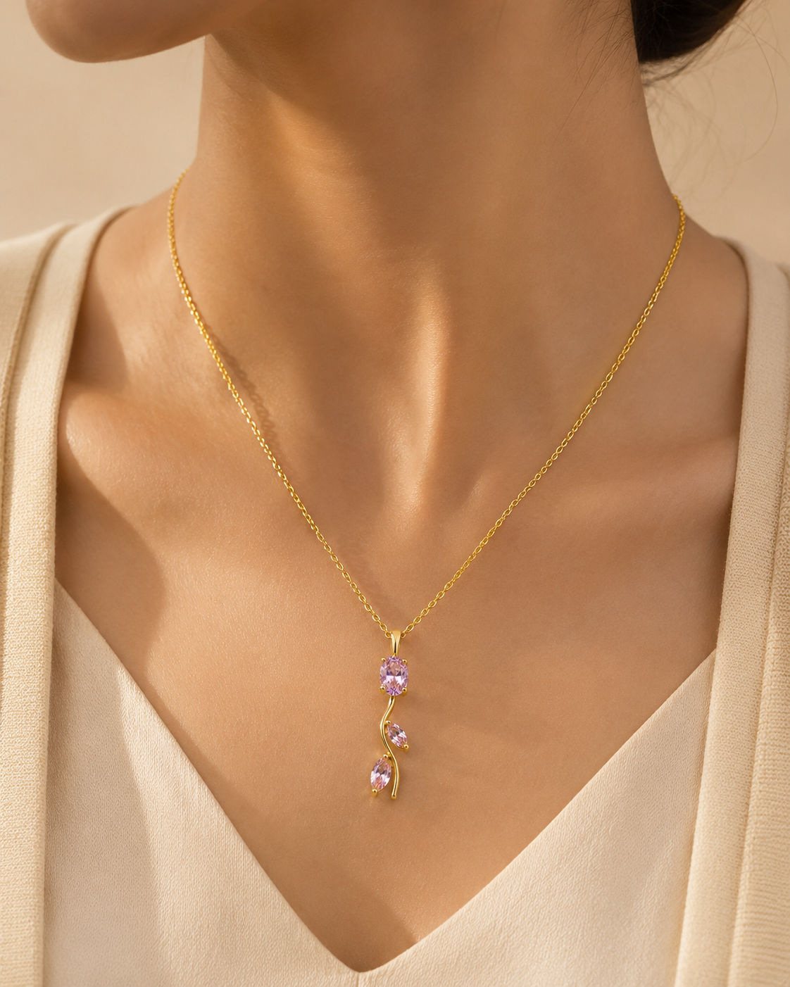 Tulip Pink Crystal Stone Set